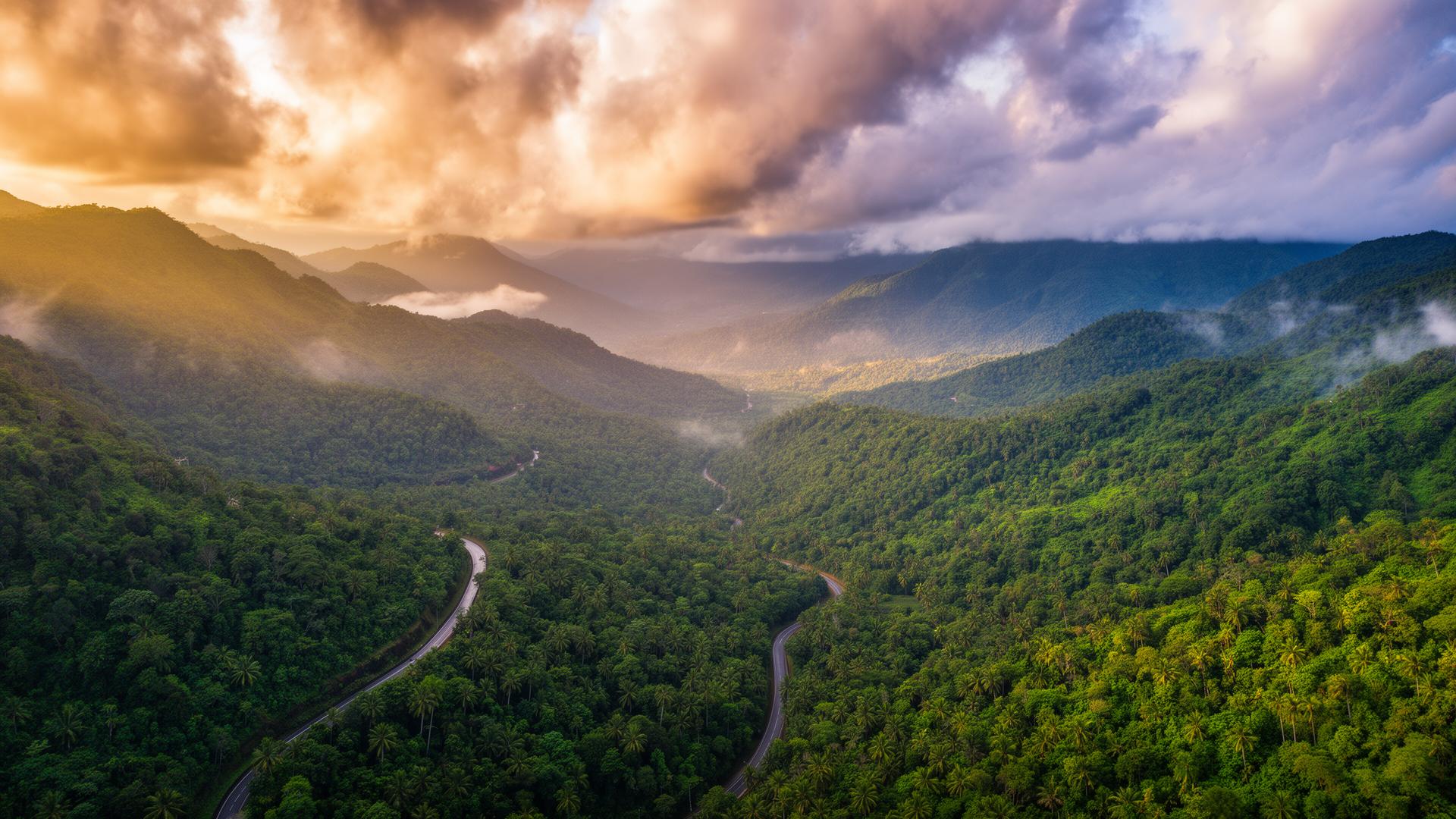 Aerial view of Wayanad Western Ghats